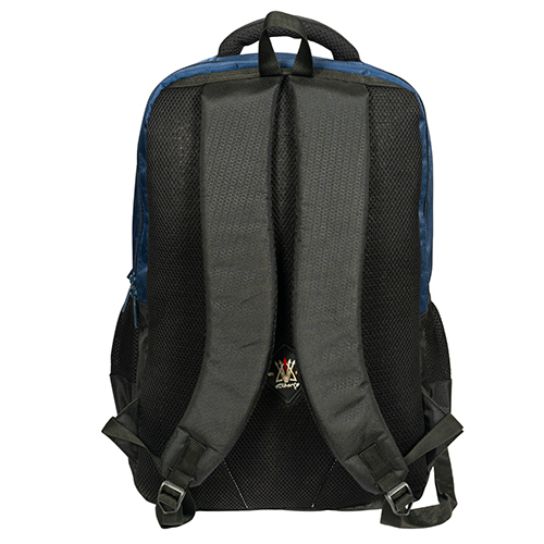 Blue & Gray Vvxl Navy Twill And Black Embossed School Bag