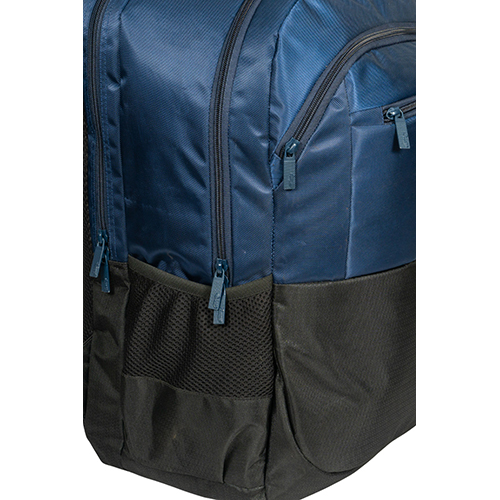 Blue & Gray Vvxl Navy Twill And Black Embossed School Bag
