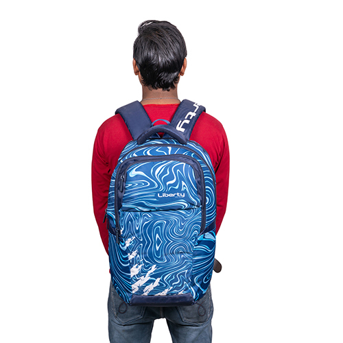 Vvxl Waves School Bag - Canvas Material, Blue Color | Durable Zip Closure, Stylish Design