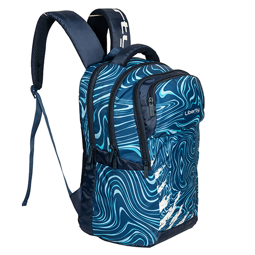 Vvxl Waves School Bag - Canvas Material, Blue Color | Durable Zip Closure, Stylish Design