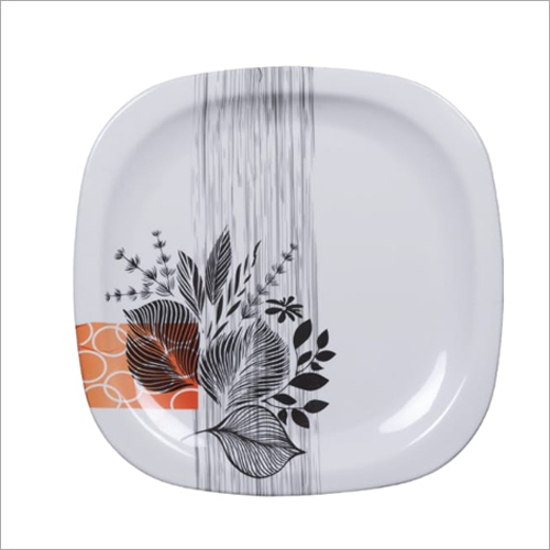 Melamine Plate - 13 Inch , White Design With Glossy Finish | Elegant, Non-toxic, Unbreakable, Ideal For Full Course Meals