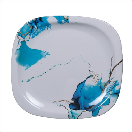 Melamine Plate - 13 Inch , White Design With Glossy Finish | Elegant, Non-toxic, Unbreakable, Ideal For Full Course Meals