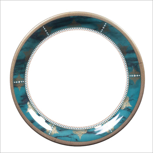 Melamine Plate - 13 Inch , White Design With Glossy Finish | Elegant, Non-toxic, Unbreakable, Ideal For Full Course Meals