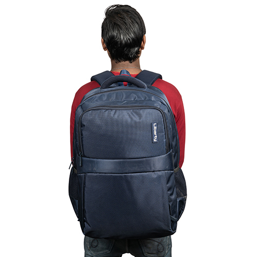 Nylon Vvxl Navy Blue Twill Embossed School Bag