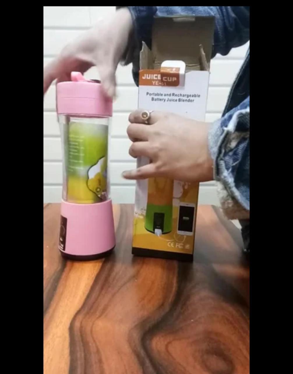 Juicer Cup - Stainless Steel, Portable & Compact Design , 2 In 1 Usb Rechargeable Water Bottle & Juicer For On-the-go Fresh Juice