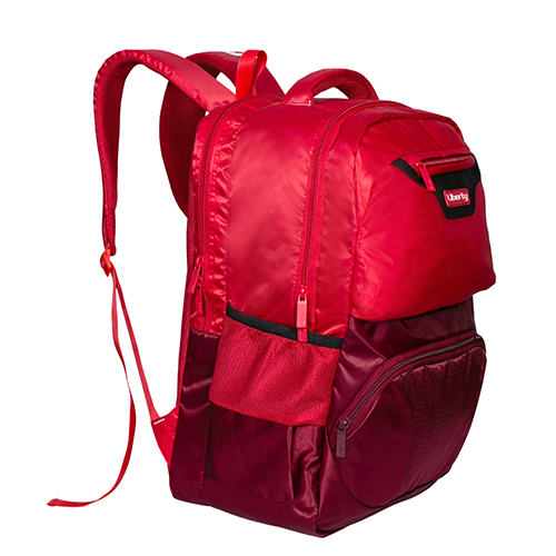 Vvxl School Bag - Nylon Canvas Material, Red Color - Durable Zip Closure Design