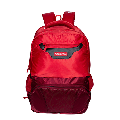 Vvxl School Bag - Nylon Canvas Material, Red Color - Durable Zip Closure Design