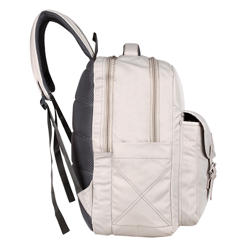 Gray Nylon Beige School Bag