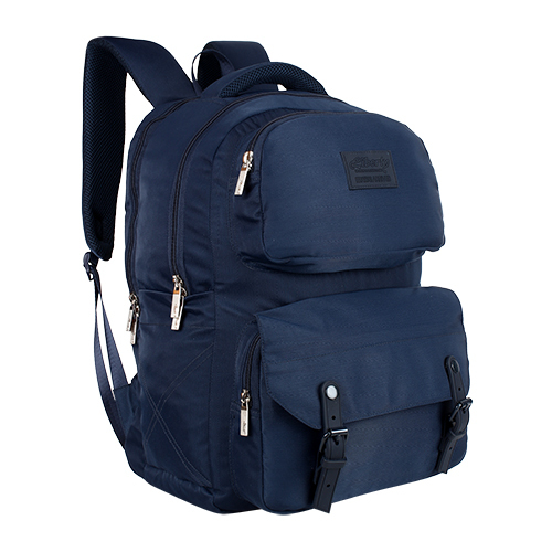 Nylon Navy Blue School Bag Design: Plain