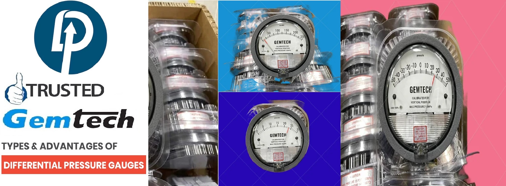 Gemtech Differential Pressure Gauge - Metal Alloy, 112 Mm Diameter, Matte Black | 2% Accuracy, Shock Resistant, Back Mounting, Ideal For Medical And Industrial Applications