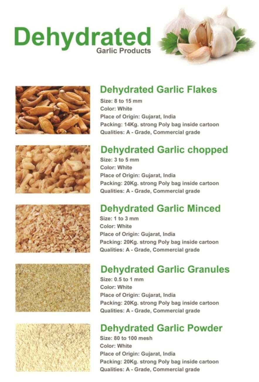 Dehydrated Garlic Flakes - Strong Aroma, 5 Mm To 10 Mm Size, Brawn Granule Form | 12 Month Shelf Life, Available In A Grade, B Grade, Commercial Grade & Customize, Packed In 25 Kg Poly Bag