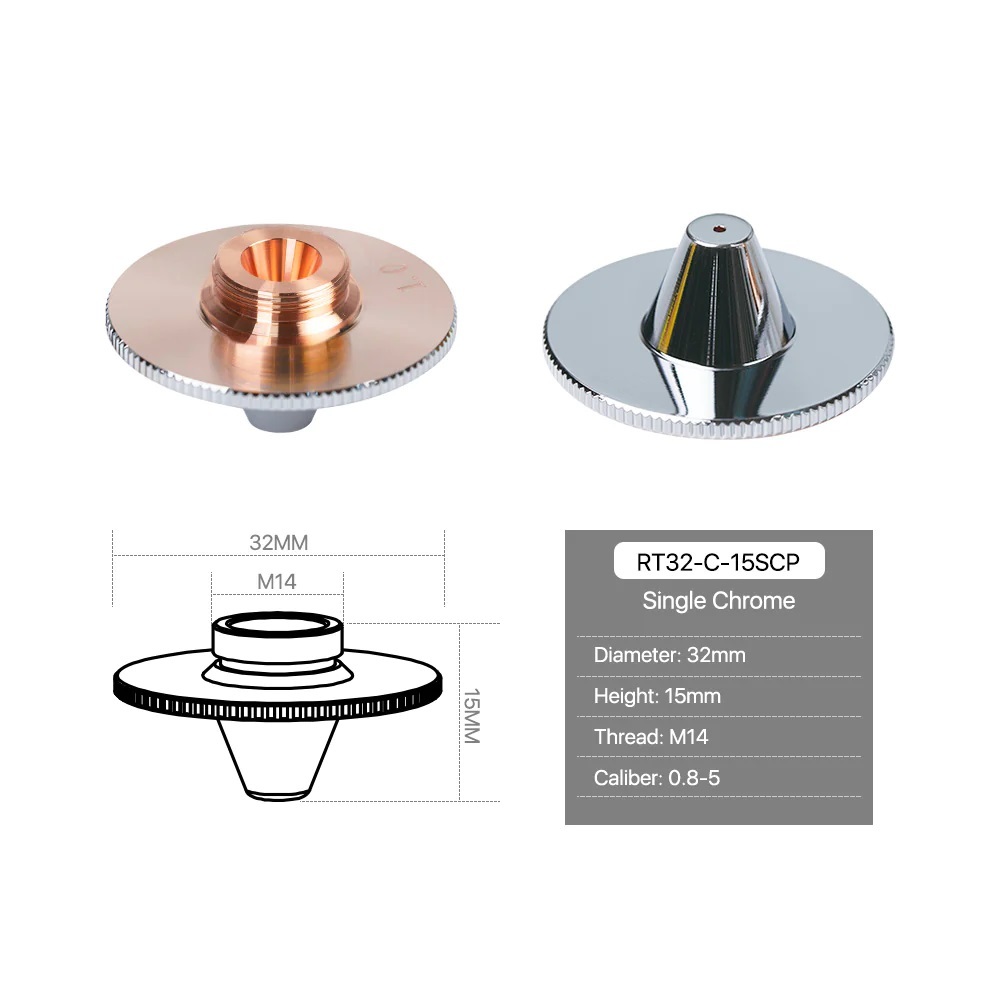 Raytools C Type Laser Cutting Nozzles - Metals Type: Copper