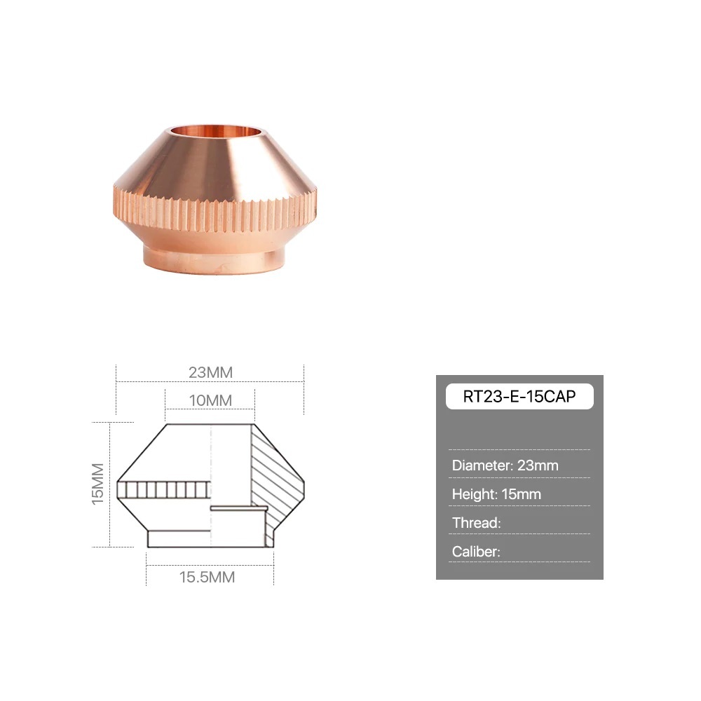 Raytools D Type Laser Cutting Nozzles - Steel Material, 4 Inch Size, Black Color, Box Packaging | Copper Metal Type, Industrial Connectors