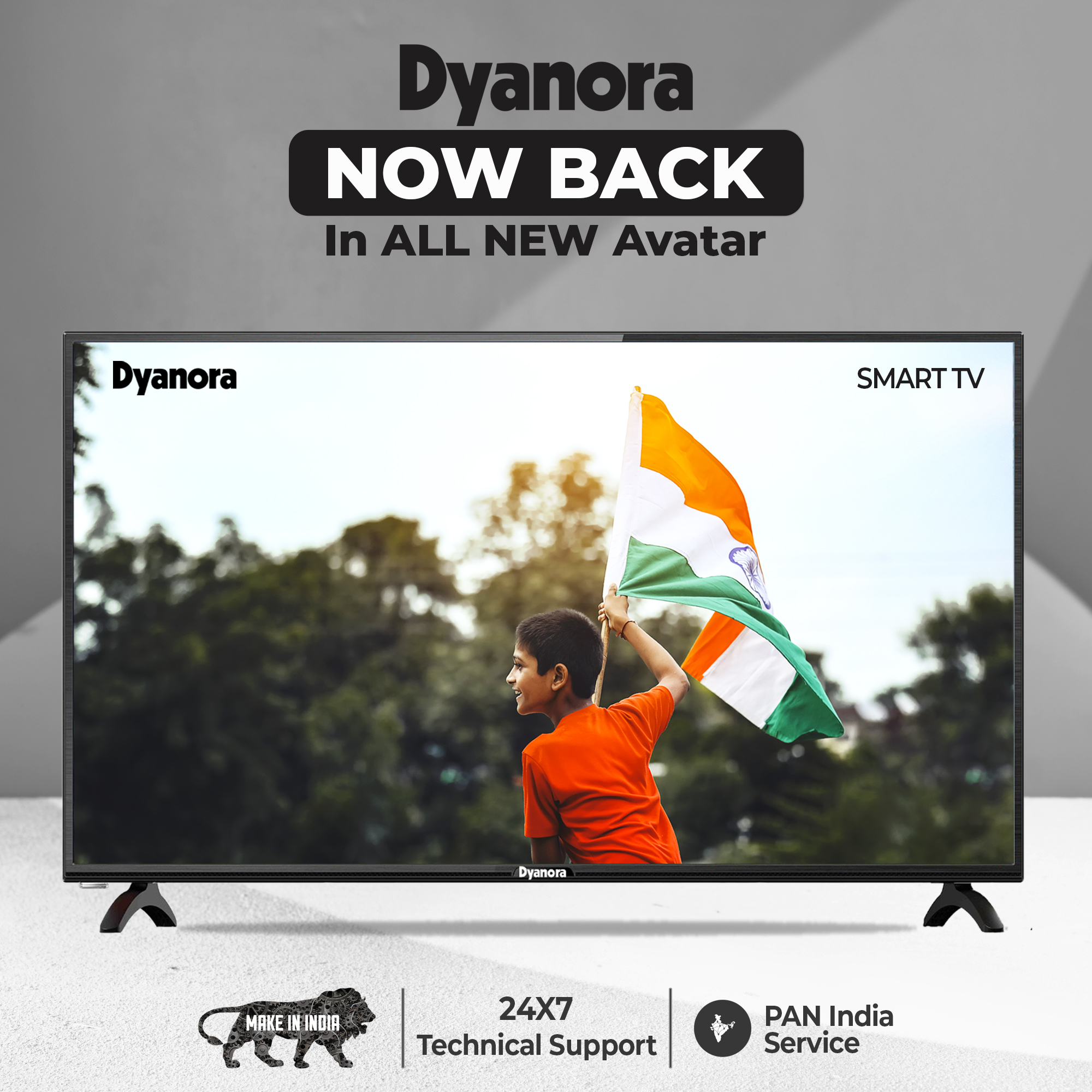 Dyanora 108 Cm (43 Inch) Full Hd Led Smart Android Tv (Dy-ld43f3s) - Color: Black