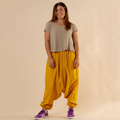 Washable Yellow Harem Pants