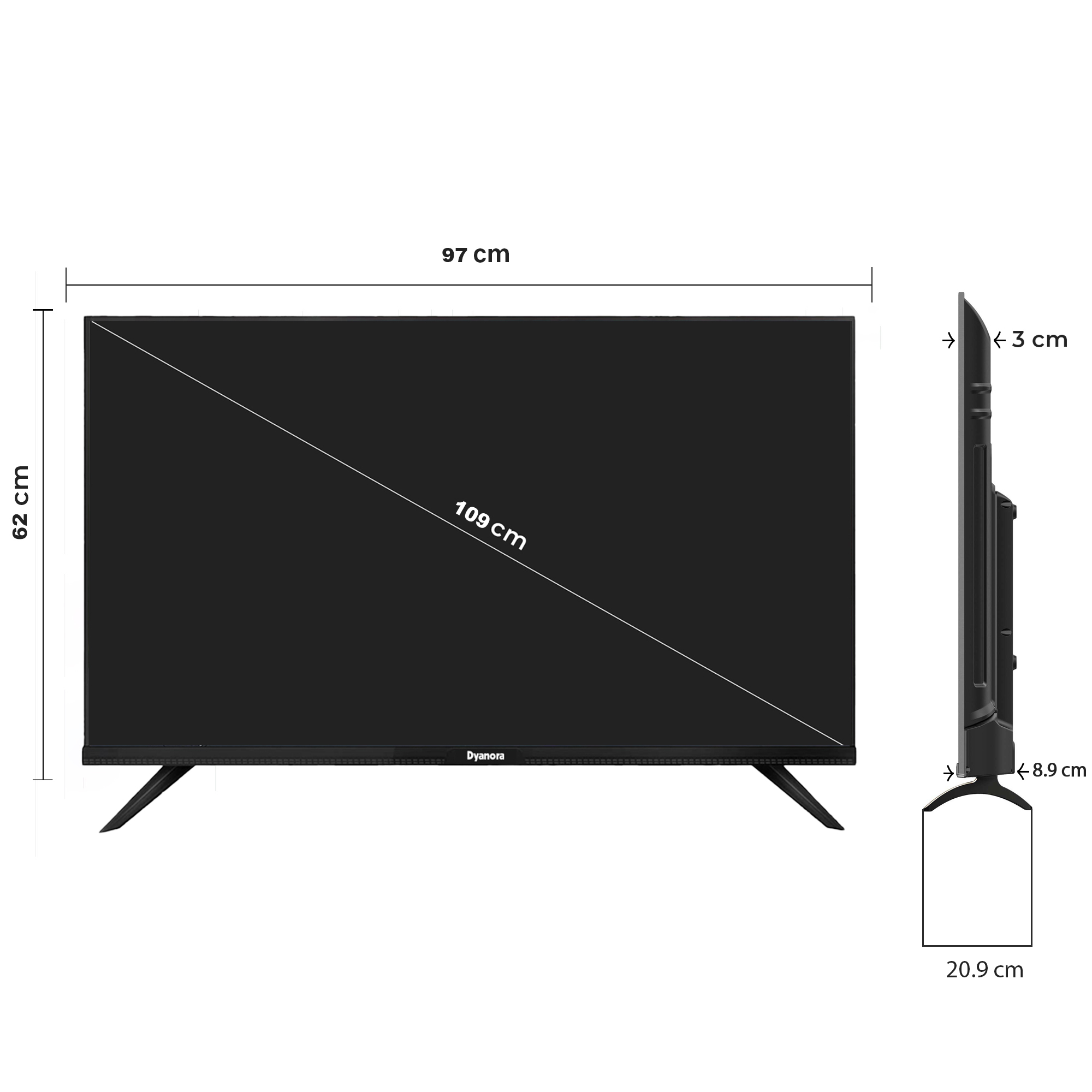 Dyanora 109 Cm (43 Inch) Ultra Hd (4k) Led Smart Webos Tv (Dy-ld43u0s) - Color: Black