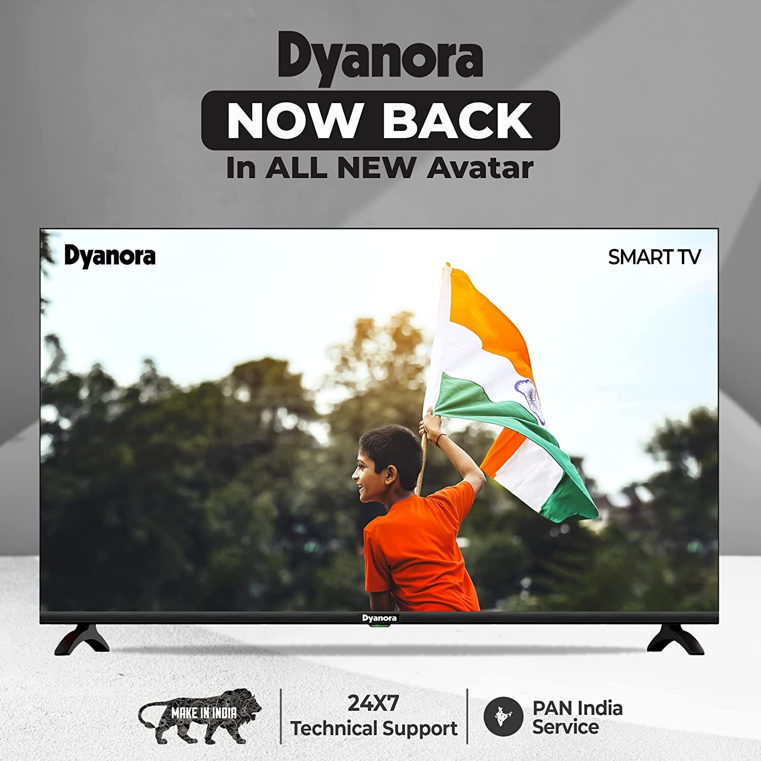 Black Dyanora 127 Cm (50 Inch) Ultra Hd (4k) Led Smart Android Tv (Dy-ld50u2s)