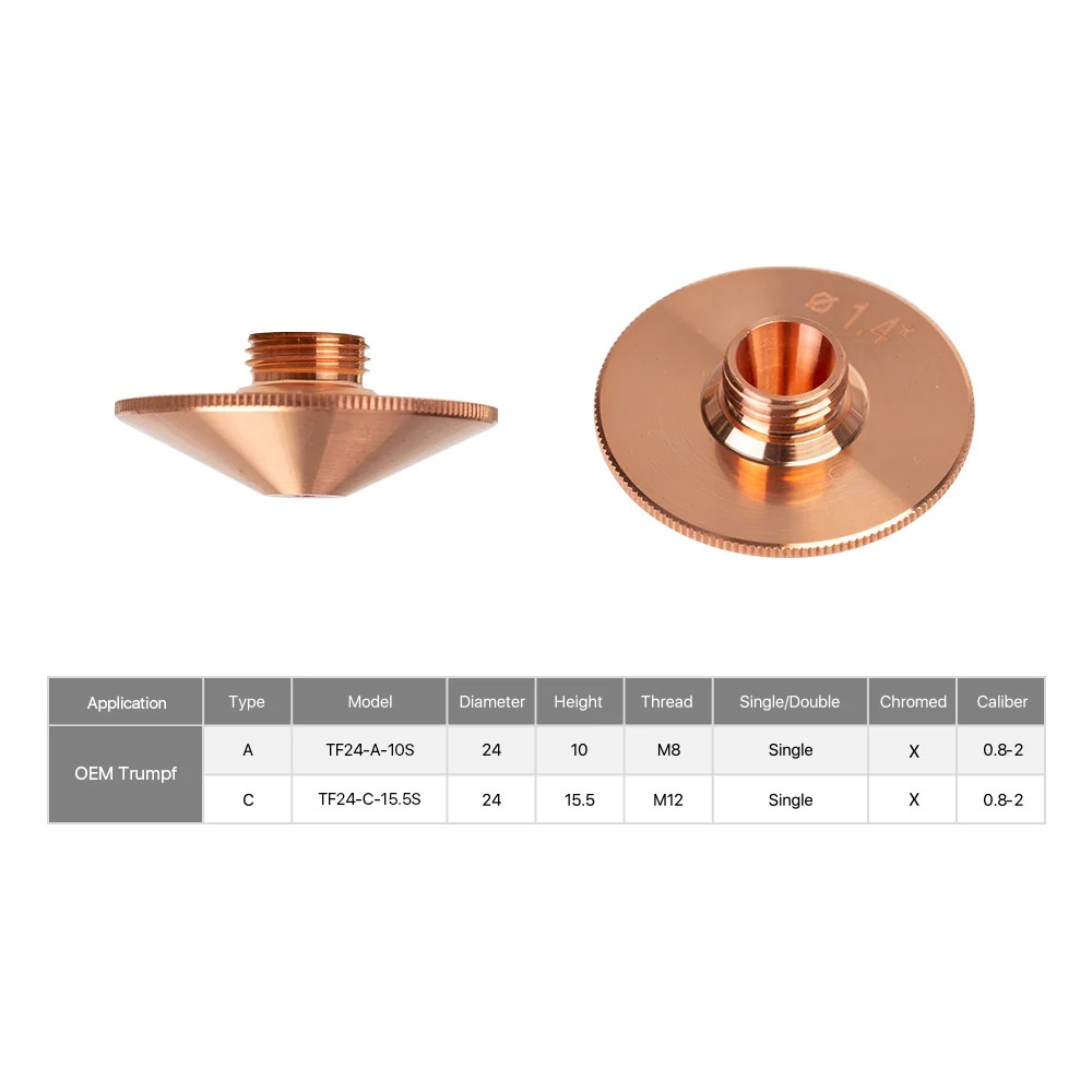 Trumpf A Type Single Layer Laser Cutting Nozzles - Material: Ss