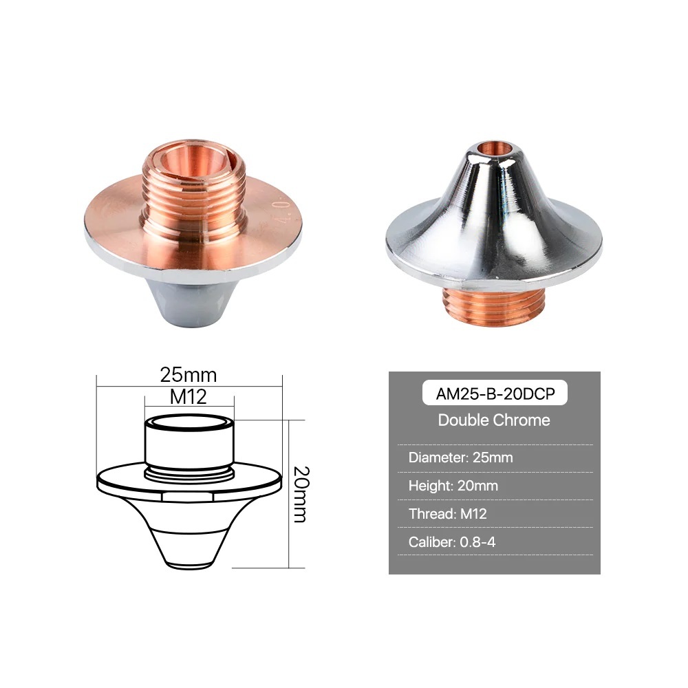 Amada A Type Chrome-plated Laser Cutting Nozzles - Material: Ss