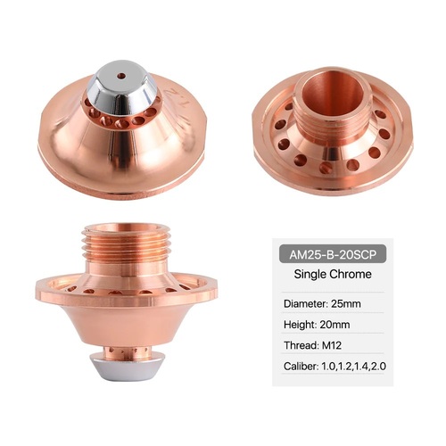 एसएस अमाडा बी टाइप क्रोम-प्लेटेड लेजर कटिंग नोजल्स