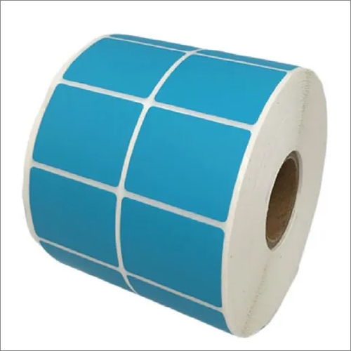Double Barcode Label Sticker Roll - Paper Material, Pressure Sensitive Adhesive, Blue Color | Rectangle Shape, Ideal for Void Sticker Use