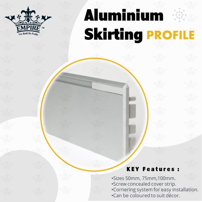 Screw On Skirting - Silver Finish | Durable, Easy Installation, Modern Design