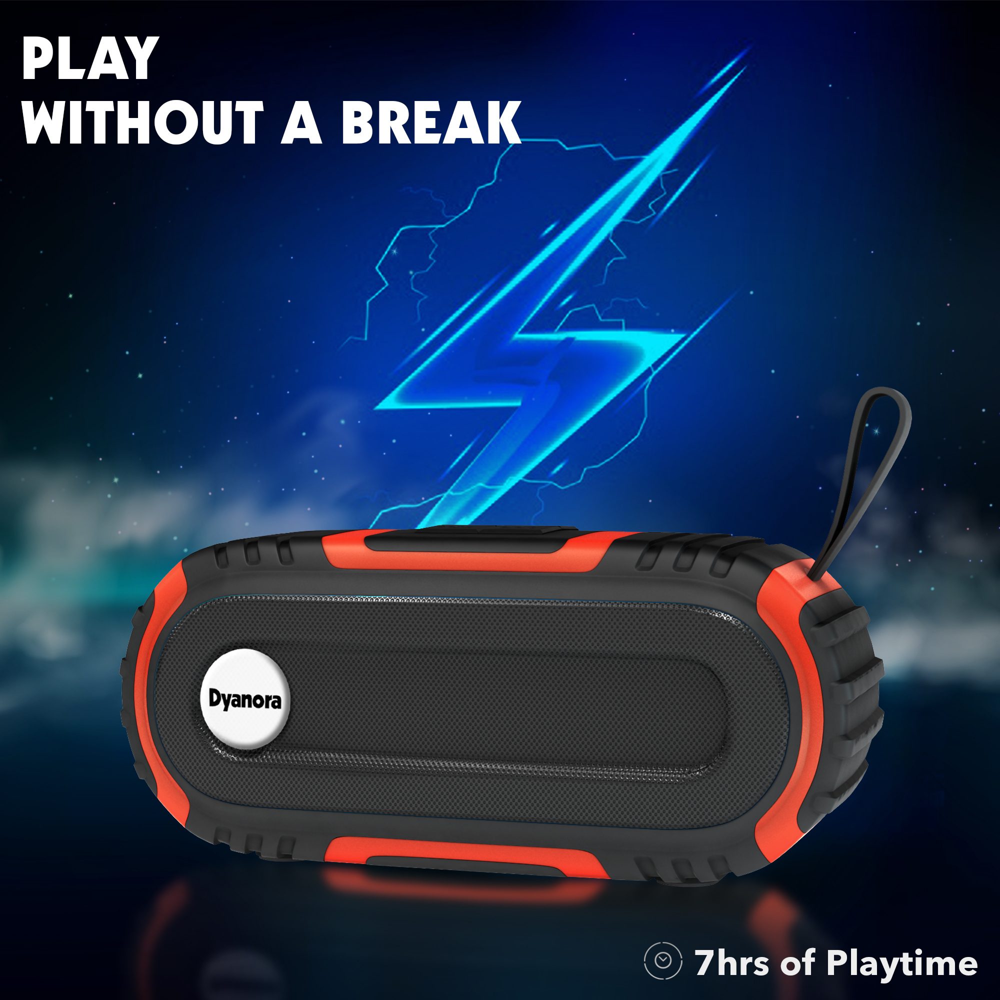 Dyanora Thunder 10 W Bluetooth Speaker (Dy-bt10-01-br) - Color: Black