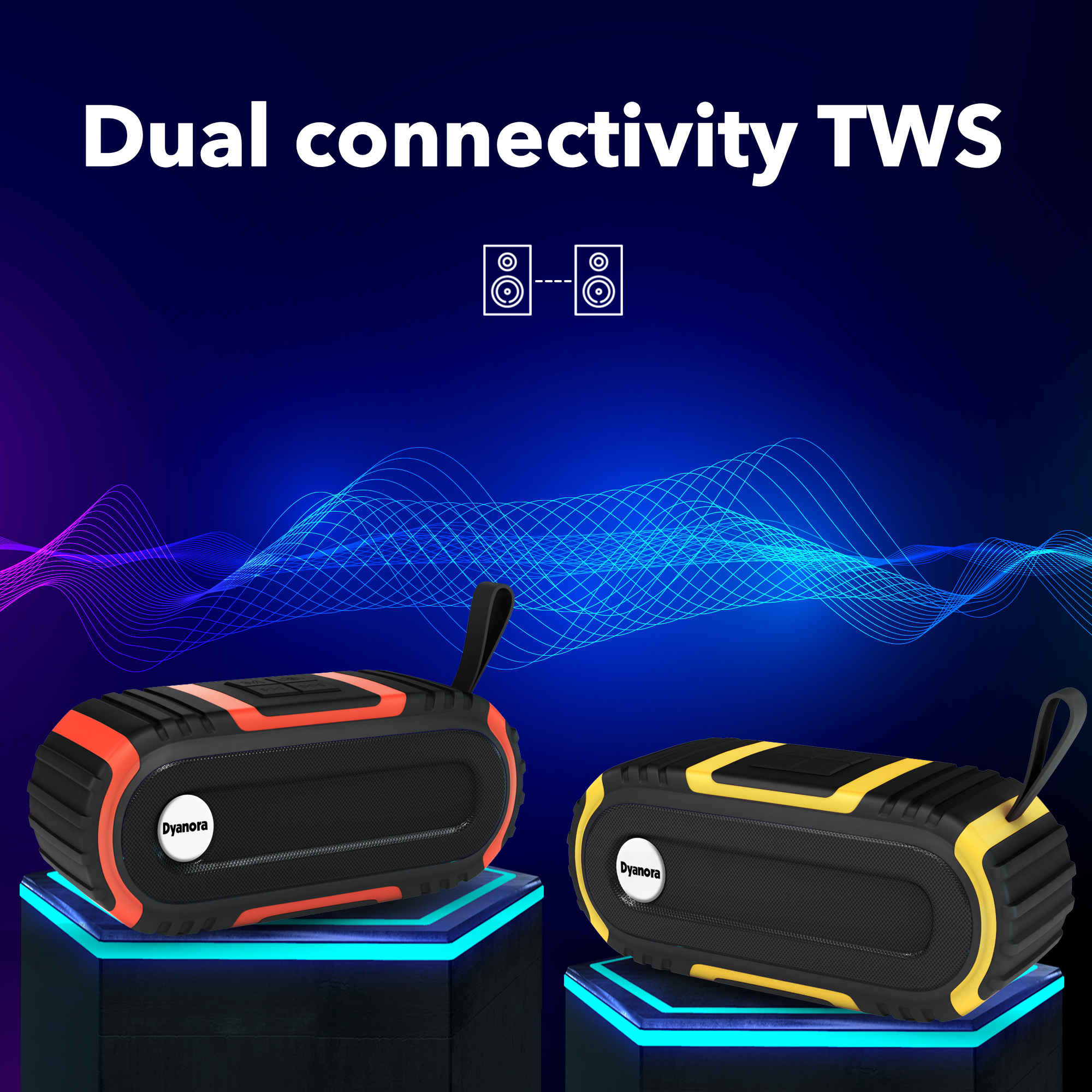 Dyanora Thunder 10 W Bluetooth Speaker (Dy-bt10-01-br) - Color: Black