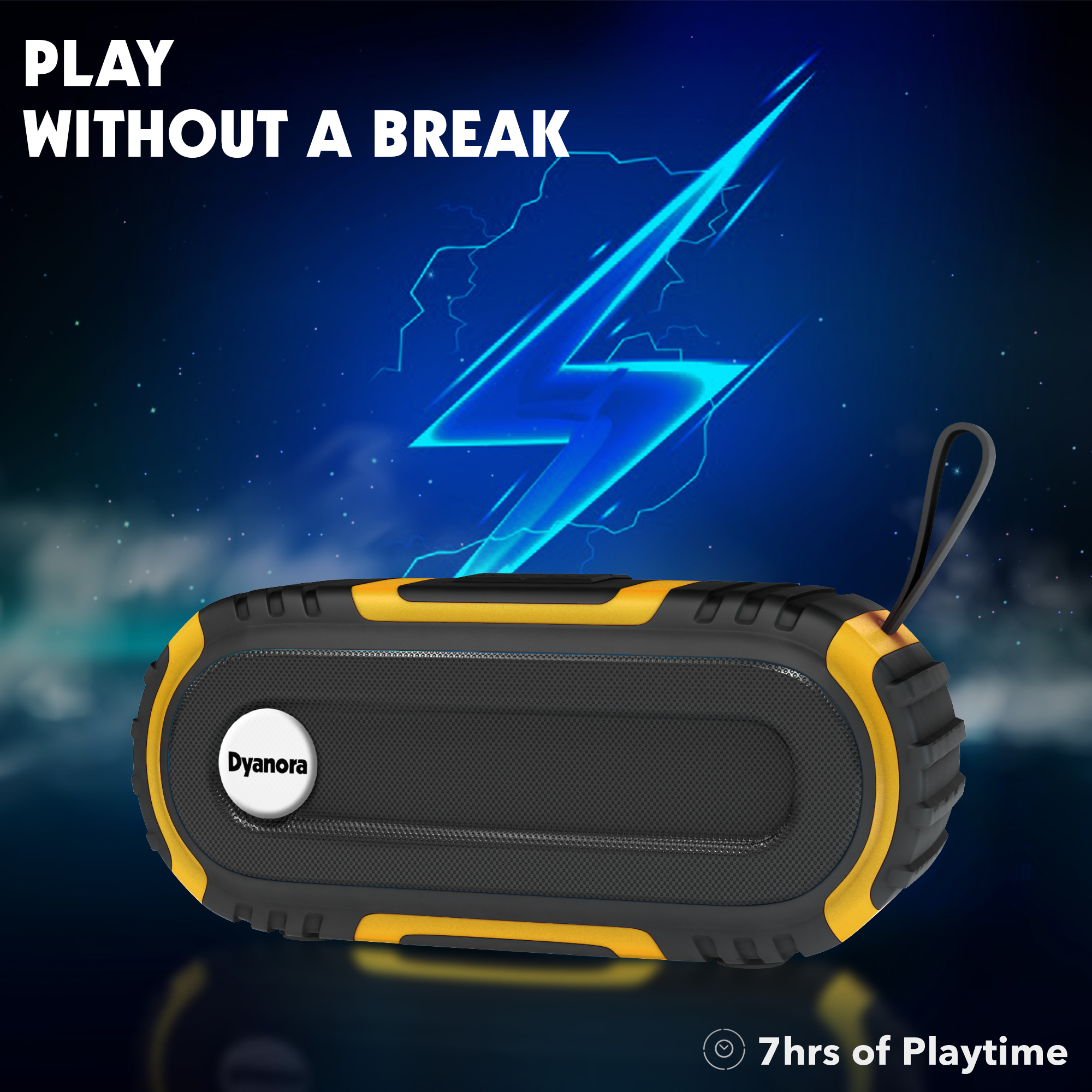 Dyanora Thunder 10 W Bluetooth Speaker (Dy-bt10-01-by) - Color: Black