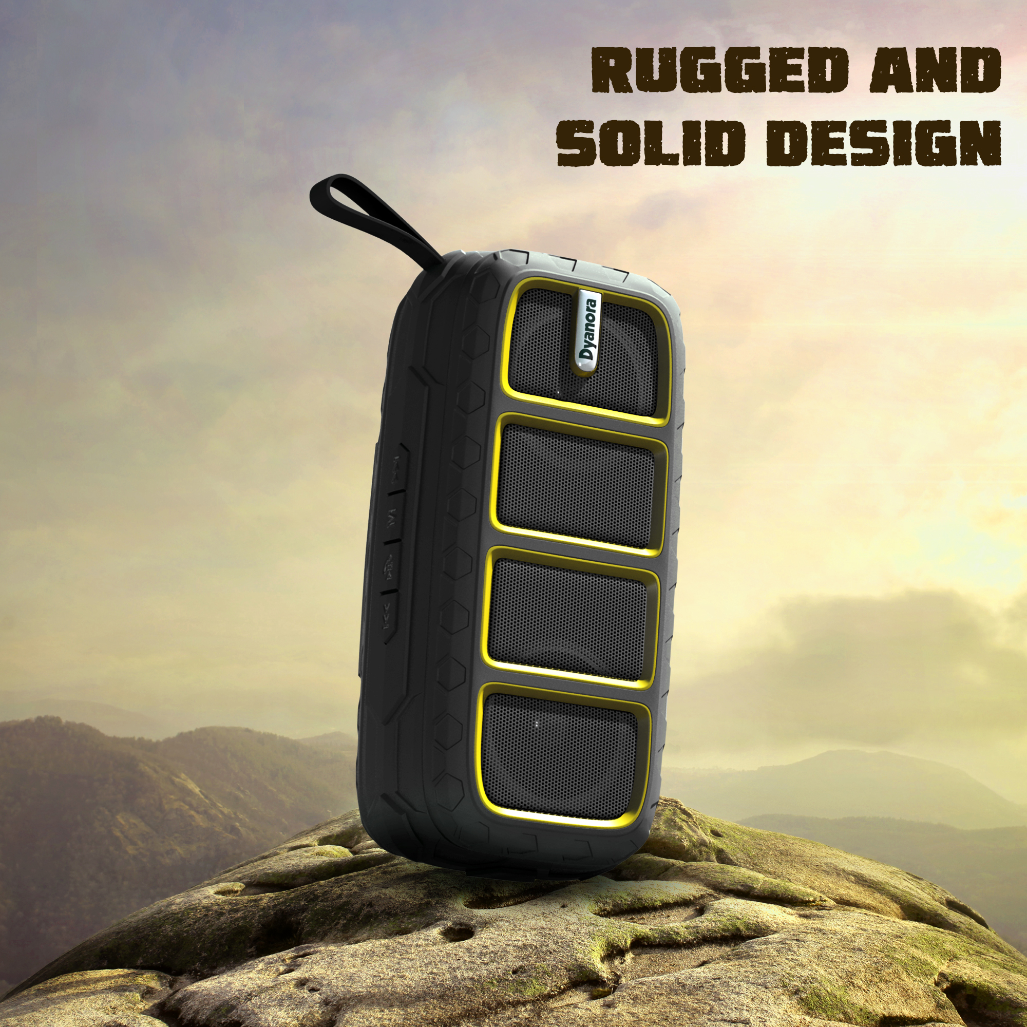 Dyanora Thunder Bluetooth Speaker - 6w Output 1200mah Battery Black | Fm Radio Usb Connectivity Rugged Design For Home Theater