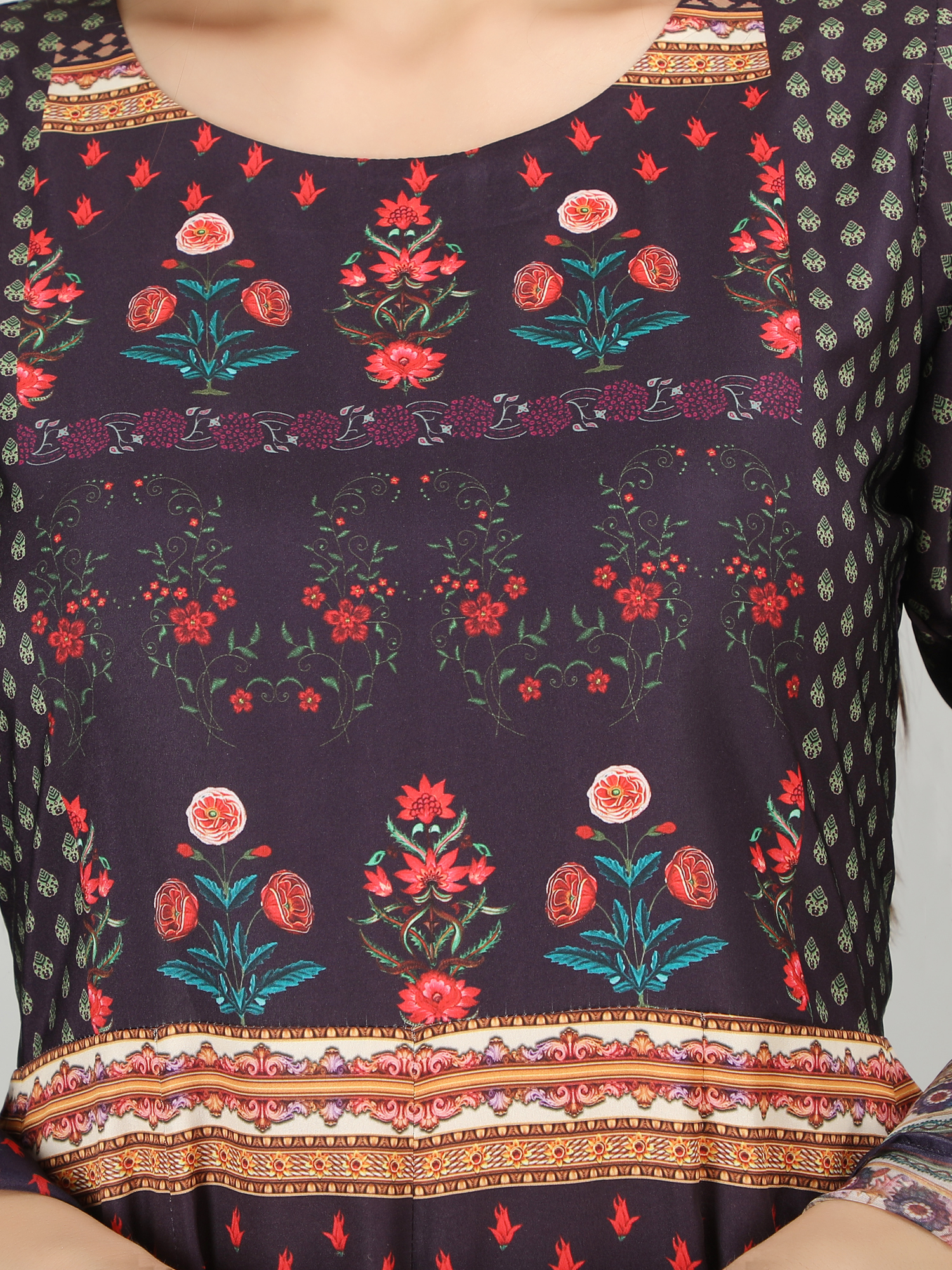 Ladies Kurti With Dupatta Purple Anarkali M5 - Season: Rainy