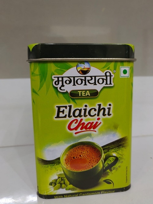 Mrignayani Cardamom Tea - Black Tea Flavored Cardamom Variety | Strong Taste Brown Color Dried Broken Tea 12 Months Shelf Life