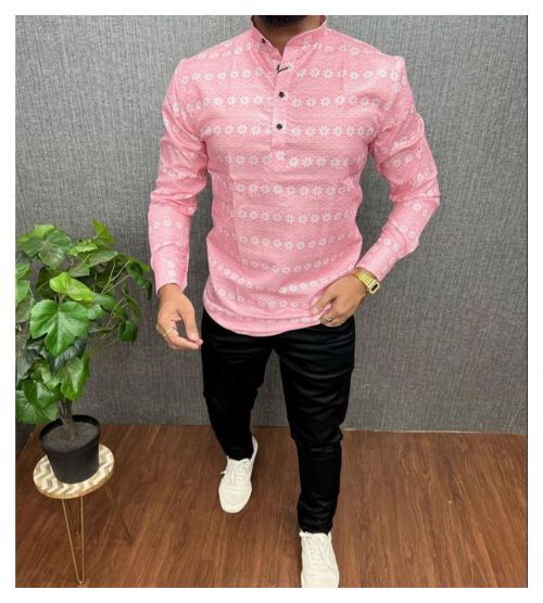 Gents Short Kurta - Rayon Fabric, Sizes M/l/xl , Long Sleeves, Washable Design For Modern Male Fashion