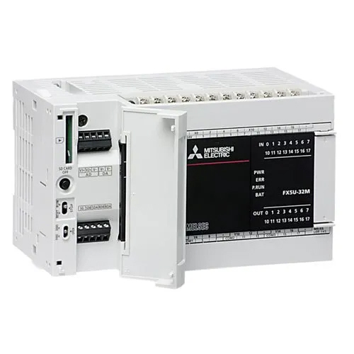 FX5U-32M Mitsubishi PLC - 32 Input/Output Points, Stainless Steel, High-Speed 50 Nanoseconds Processing, Ethernet Connectivity, Semi-Automatic Operation for Commercial Use