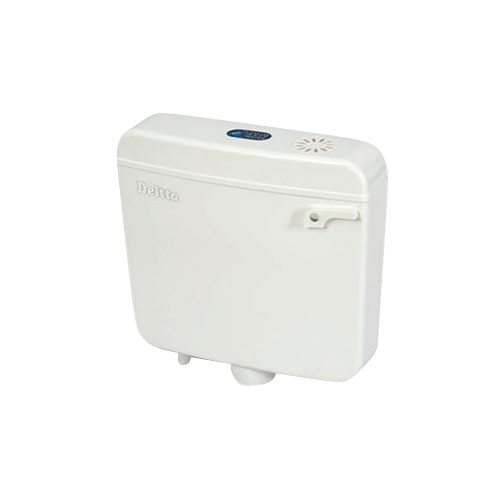 साइड हैंडल के साथ व्हाइट 0080 प्लास्टिक सिल्वर फ्लैश टैंक