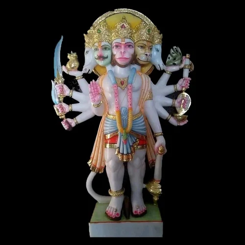 पर्यावरण के अनुकूल पंचमुखी हनुमान संगमरमर की प्रतिमा