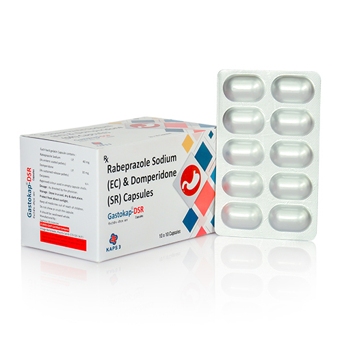 गैस्टोकैप डीएसआर सामग्री: रबेप्राजोल सोडियम 40 मिलीग्राम (ईसी) डॉम्परिडोन 30 मिलीग्राम (सीनियर)