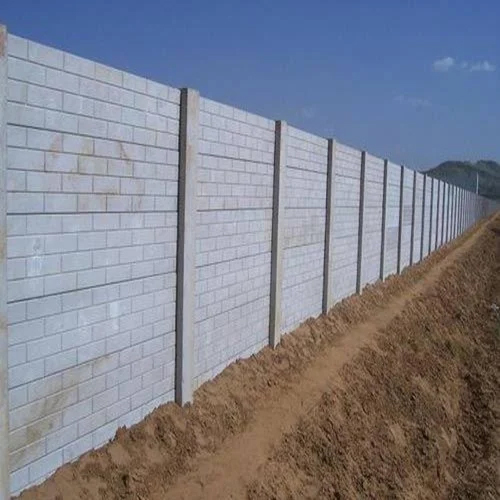 Concrete Plain Precast Compound Wall - Reinforced Concrete, Custom Sizes Available | Durable, Minimal Maintenance, Easy Installation, Versatile for Various Applications