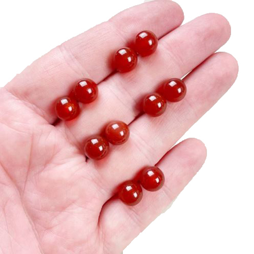 Earrings Carnelian Gemstone 8mm Round Shape 925 Sterling Silver Stud