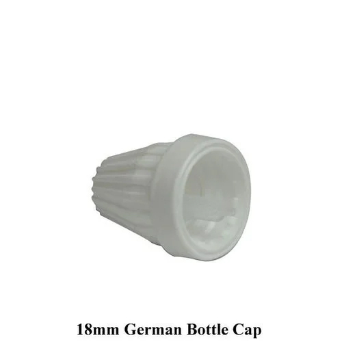 18mm Self-Sealing Plastic Bottle Cap - White, Worm Embossed with Dropper | Ideal for Bottling Applications