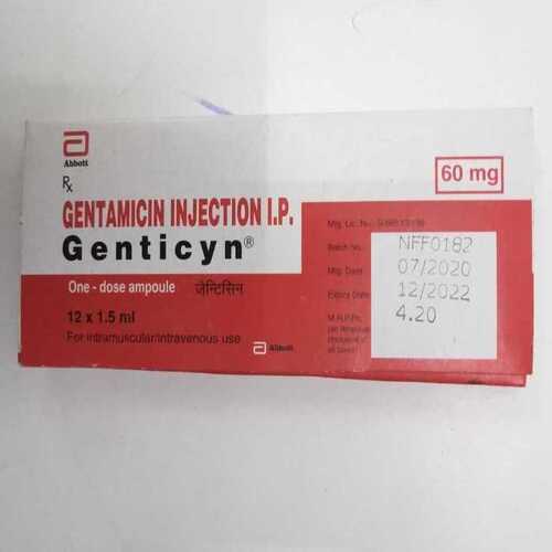 जेंटिसिन 60mg इंजेक्शन सामान्य दवाएं