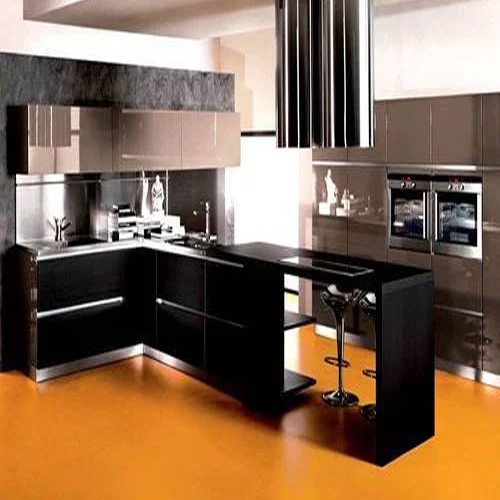 Black Italian Modular Kitchen