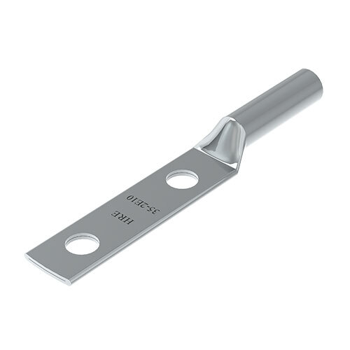 Double Hole High Voltage Copper Terminal - High-Grade Copper, Silver Plated Finish, White Color | Precision-Machined for Automotive, Industrial, and Machinery Applications