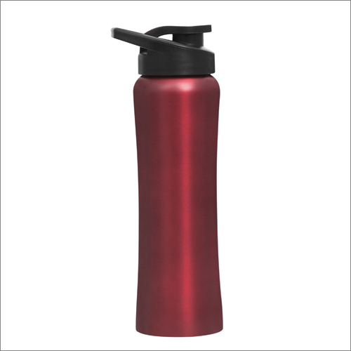 Curve Sipper Bottle - Stainless Steel, 750 Milliliter Capacity, Black, Red, Blue - Easy Clean Large Mouth, Hooked Lid For Convenient Carrying, Ideal For School And Gym Use