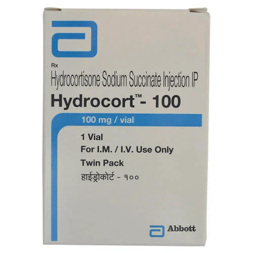 Hydrocortisone Sodium Succinate Injection IP - 100 mg Liquid Form , Injectable Corticosteroid for Inflammation Treatment , Store in Cool & Dry Place