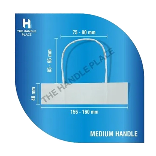 White Twisted Paper Handle - Size: Different Available