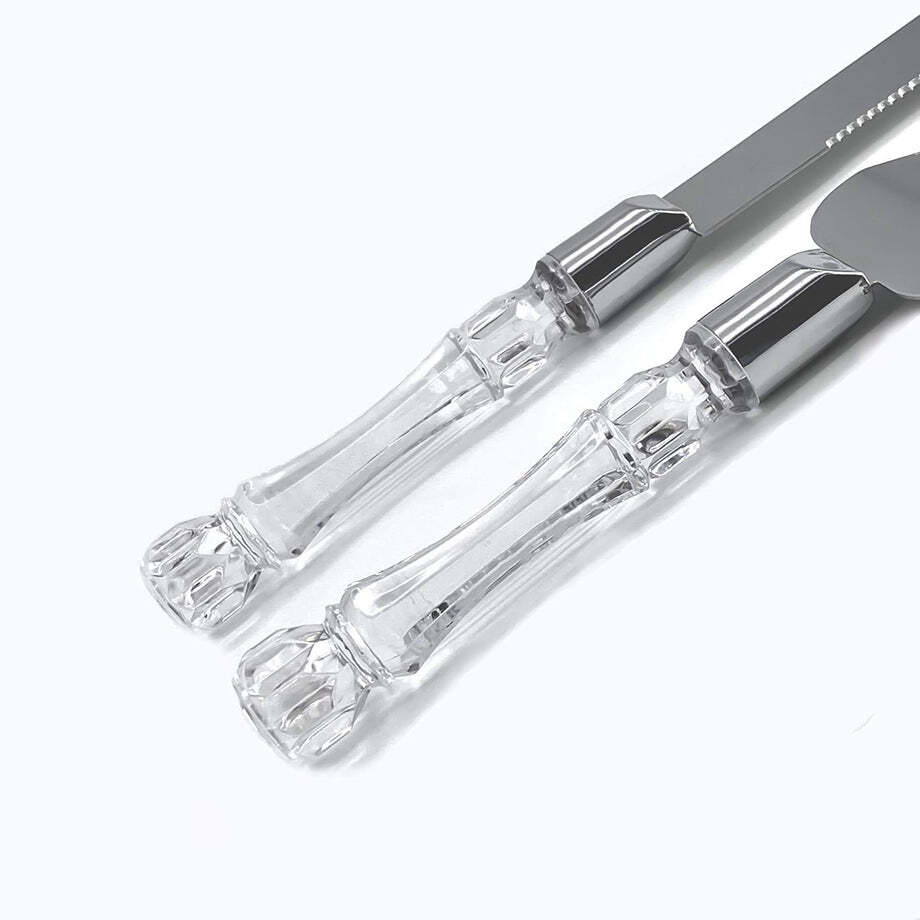 Silver Stainless Steel Cake Knife Server Set With Handle Slicer (2131)
