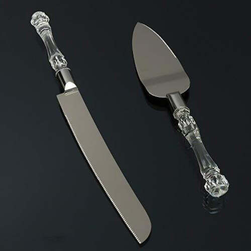 Silver Stainless Steel Cake Knife Server Set With Handle Slicer (2131)