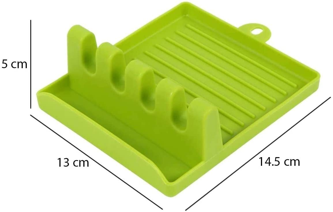 Multi-functional Spatula Holder/rest For Kitchen Utensils (2121) - Plastic, 10x5x5 Cm, Assorted Colors | Ideal For Organizing Cooking Utensils