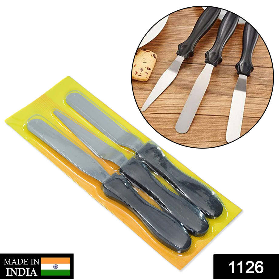 Multi-function Cake Icing Spatula Knife - Stainless Steel, 3*4*24 Cm, Multi/assorted Colors | Versatile 3-piece Set For Perfect Icing And Spreading